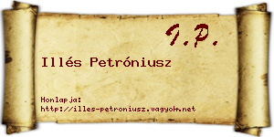 Illés Petróniusz névjegykártya